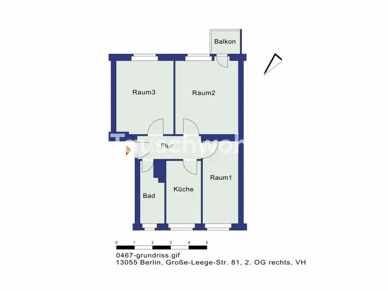 Tauschwohnung: 54 m² Wohnung in Lichtenberg, 2,5 Zimmer — photo 1